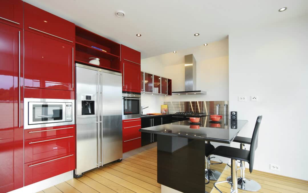 bar stools in a kitchen