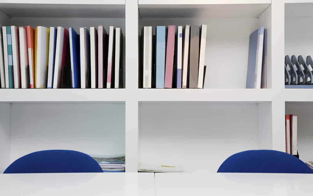 bookshelf in office