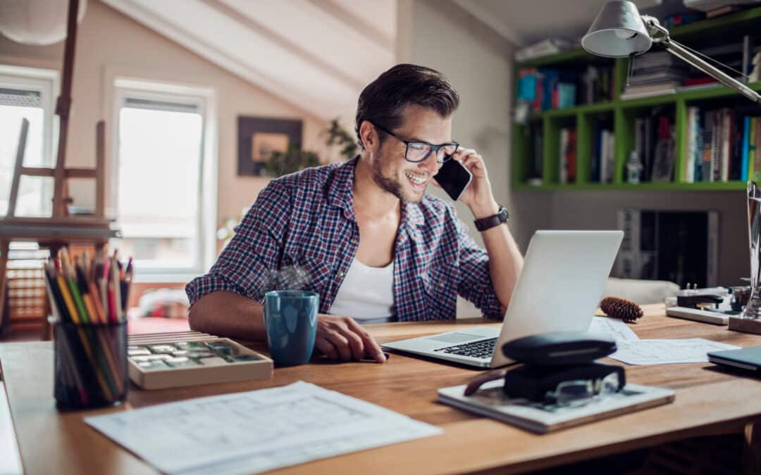 man working in office