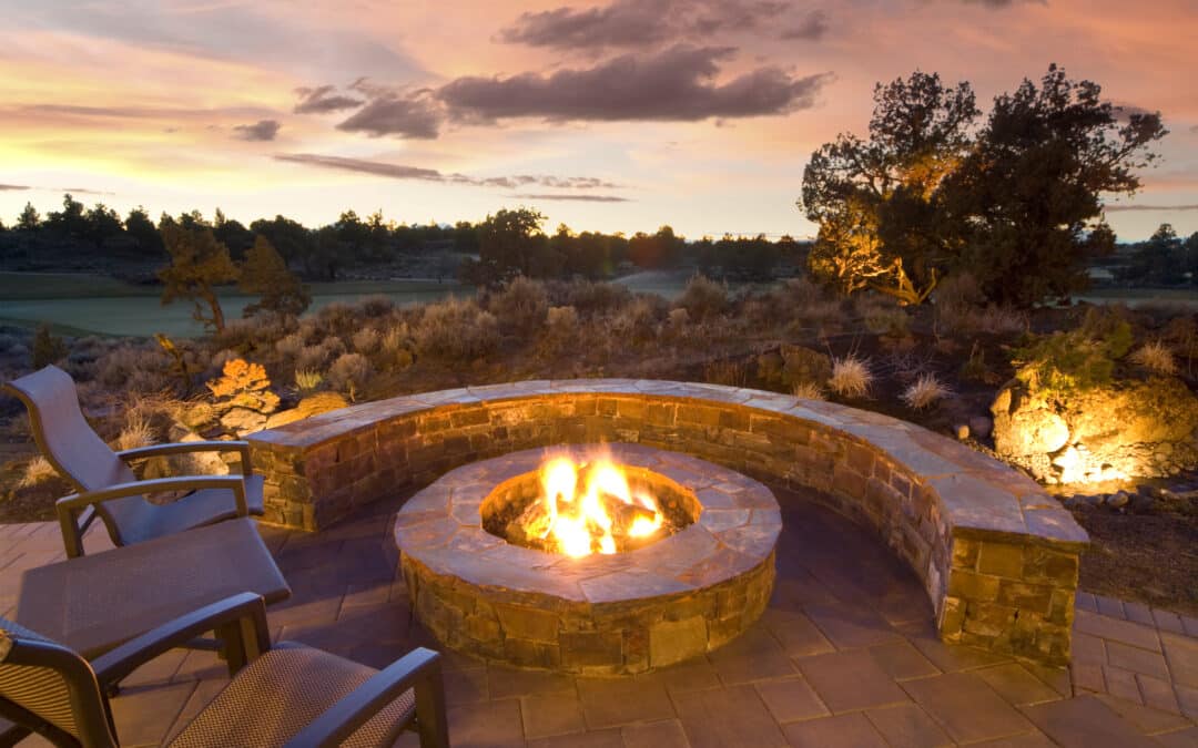 a patio fire pit